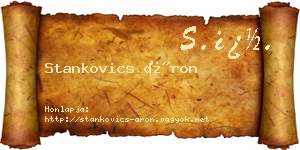 Stankovics Áron névjegykártya